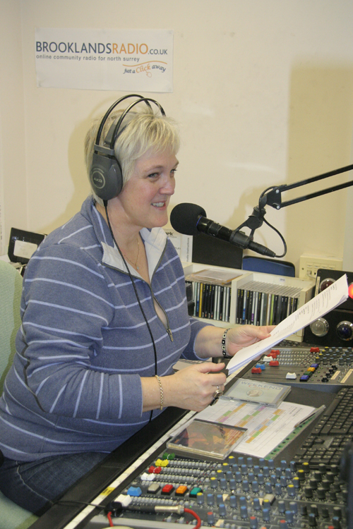 Janet at the helm of Brooklands Radio